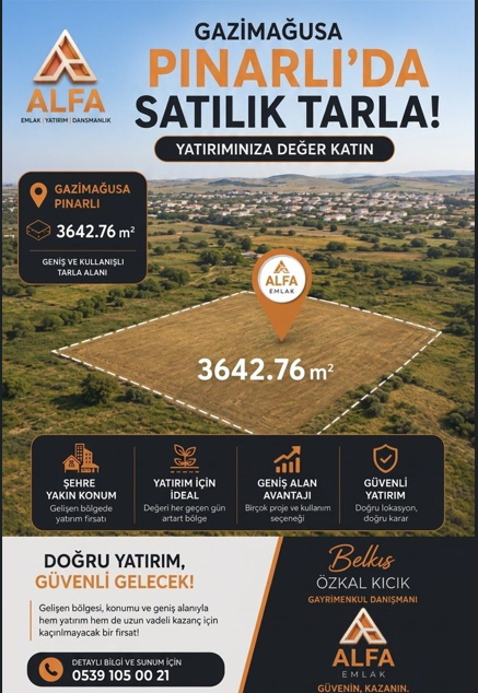 GAZİMAĞUSA PINARLI SATILIK TARLA